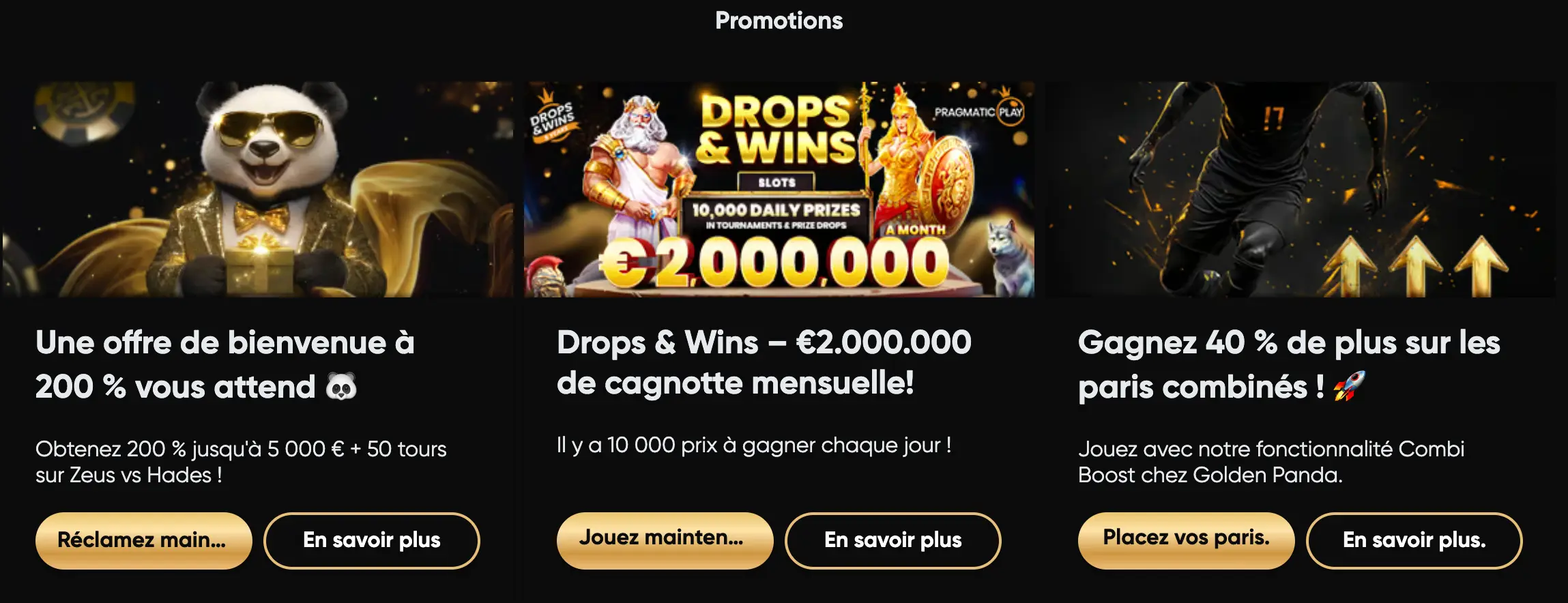 Promozioni di Golden Panda