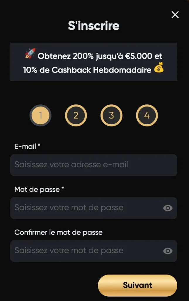 Processo di registrazione del sito golden panda casino